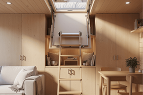 Чердачные лестницы FAKRO: Максимизация пространства и комфорта в Tiny House (маленьком доме).