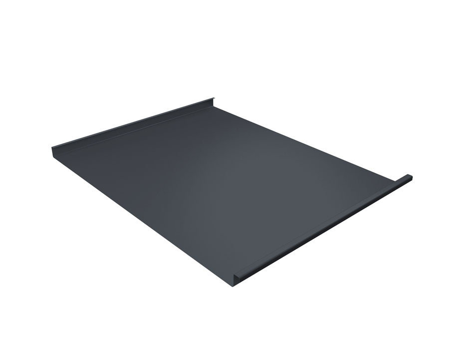 Фальц двойной стоячий Grand Line 0,5 Satin Matt TX с пленкой на замках RAL 7024 мокрый асфальт Фальц двойной стоячий Grand Line 0,5 Satin Matt TX с пленкой на замках RAL 7024 мокрый асфальт