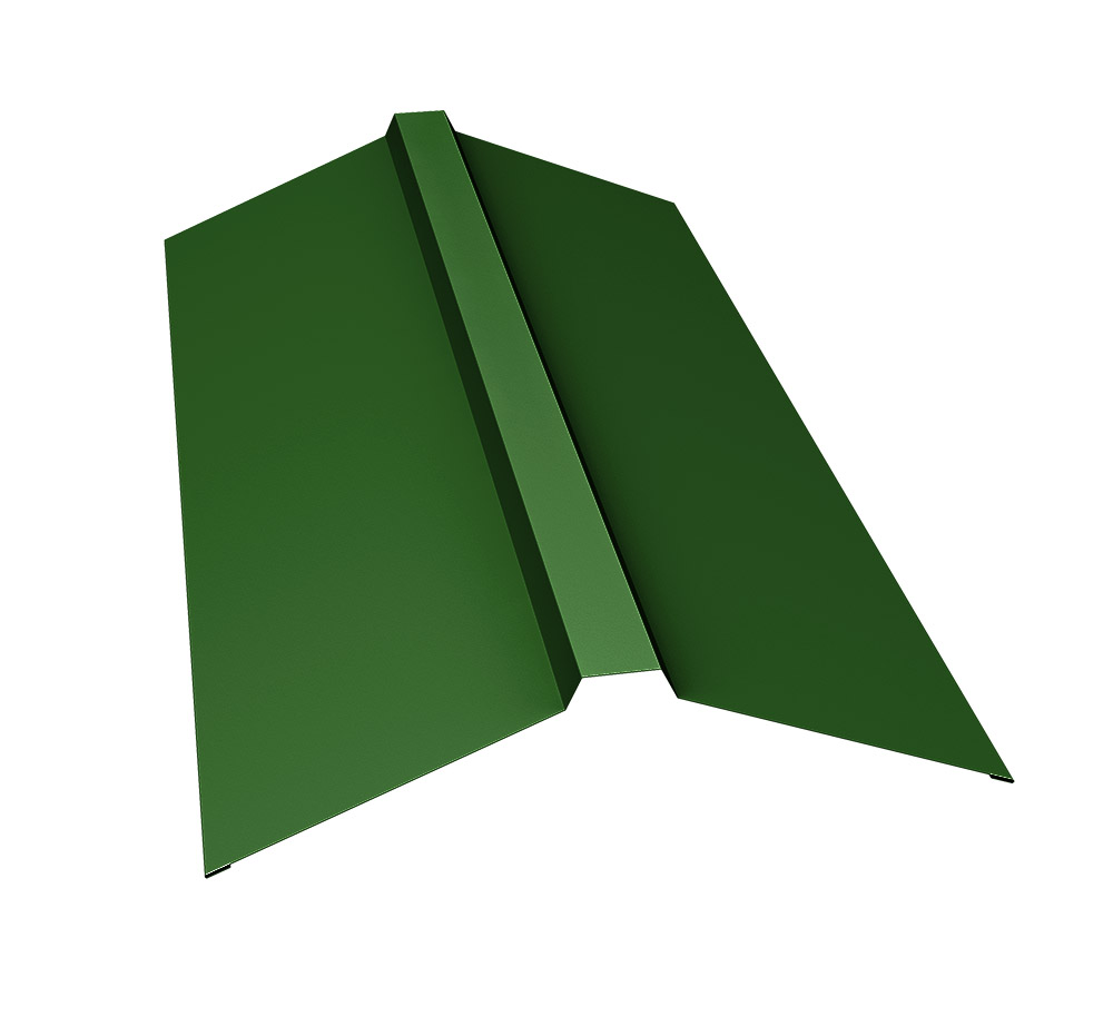 Планка конька прямоугольного 115x30x115 0,45 PE с пленкой RAL 6002 лиственно-зеленый (2м) Планка конька прямоугольного 115x30x115 0,45 PE с пленкой RAL 6002 лиственно-зеленый (2м)
