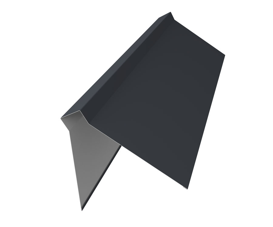 Планка конька плоского 220х50х220 0,5 Satin с пленкой RAL 7024 мокрый асфальт (2м) Планка конька плоского 220х50х220 0,5 Satin с пленкой RAL 7024 мокрый асфальт (2м)