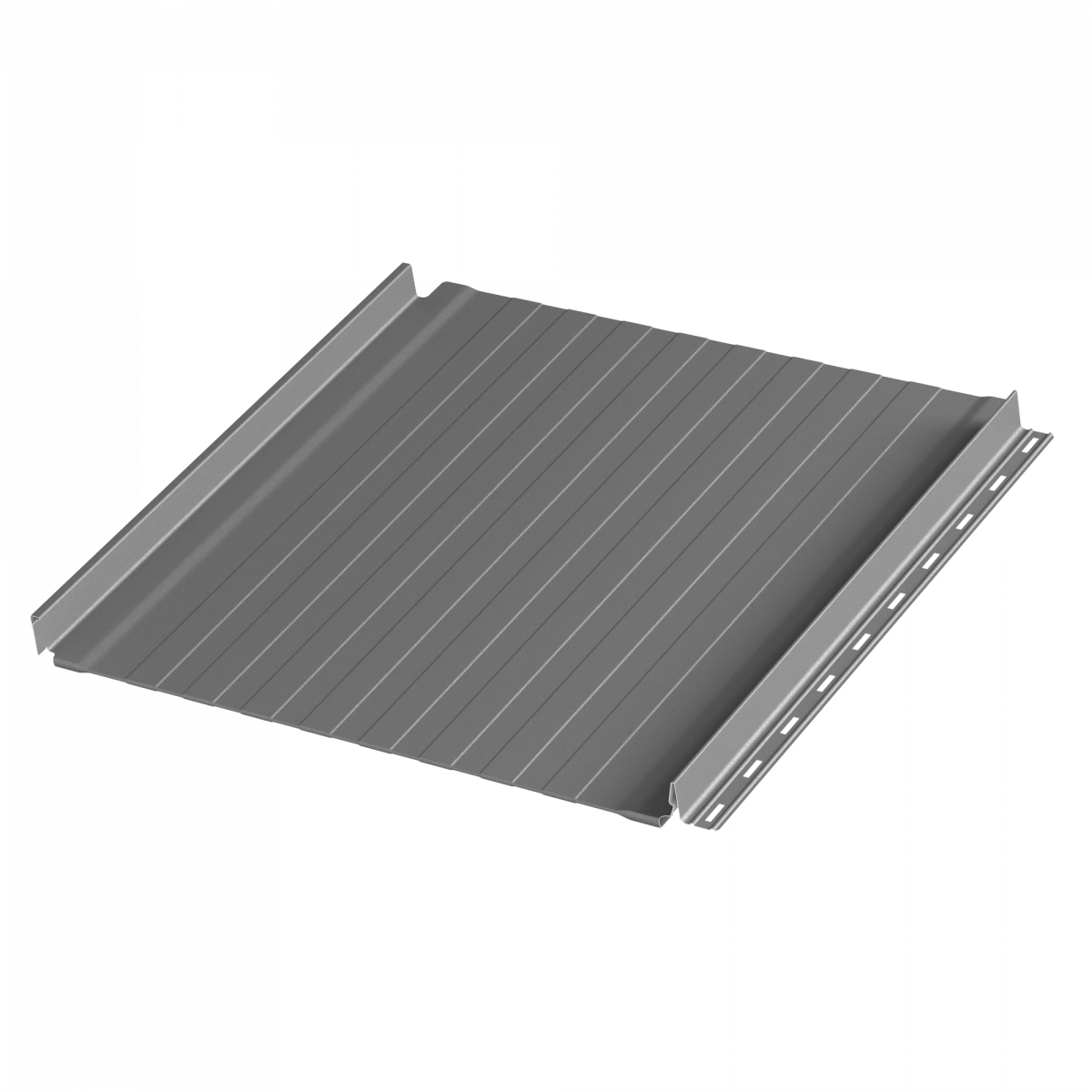 Фальцевая панель AQUACLICK Силуэт 8 RAL7024 PE 0,5мм Zn140 (c подгибом) Фальцевая панель AQUACLICK Силуэт 8 RAL7024 PE 0,5мм Zn140 (c подгибом)