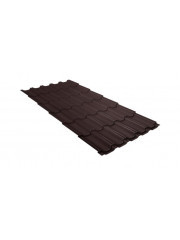 Металлочерепица квинта плюс 0,5 Rooftop Matte (Стальной бархат) RAL 8017 шоколад