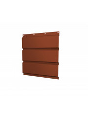 Софит металлический без перфорации 0,5 Satin с пленкой RAL 8004 терракота