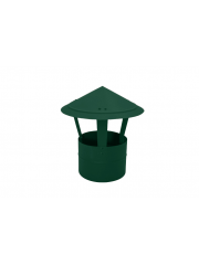 Дымник на трубу круглый d220 0,5 GreenCoat Pural BT с пленкой RR 11 темно-зеленый RAL 6020