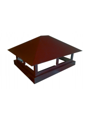 Дымник на трубу 1500x450мм 0,5 Satin с пленкой RAL 3011 коричнево-красный