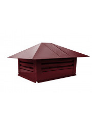 Дымник на трубу с жалюзи 515x515мм 0,5 Satin с пленкой RAL 3005 красное вино