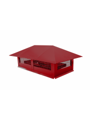 Дымник на трубу с сеткой 1520x640мм 0,5 Satin с пленкой RAL 3009 оксидно-красный