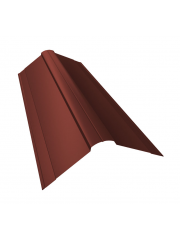 Планка конька фигурного 150x150 0,5 Satin с пленкой RAL 3009 оксидно-красный (2м)