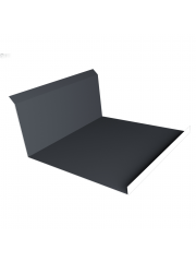 Планка примыкания нижняя 20х122х260х15 0,5 Satin с пленкой RAL 7024 мокрый асфальт (2м)