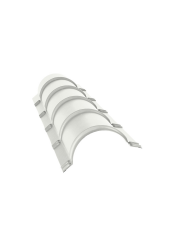 Планка малого конька полукруглого 0,5 Satin с пленкой RAL 9003 сигнальный белый (1,97м)