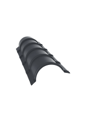 Планка малого конька полукруглого 0,5 Satin с пленкой RAL 7024 мокрый асфальт (1,97м)