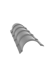 Планка малого конька полукруглого 0,5 Satin с пленкой RAL 7004 сигнальный серый (1,97м)