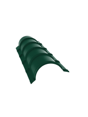 Планка малого конька полукруглого 0,5 Satin с пленкой RAL 6005 зеленый мох (1,97м)