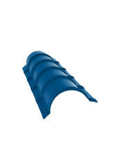 Планка малого конька полукруглого 0,5 Satin с пленкой RAL 5005 сигнальный синий (1,97м)