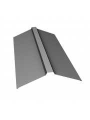 Планка конька прямоугольного 115x30x115 0,45 PE с пленкой RAL 9006 бело-алюминиевый (2м)