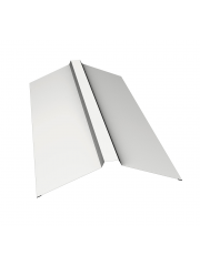 Планка конька прямоугольного 115x30x115 0,45 PE с пленкой RAL 9003 сигнальный белый (3м)