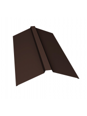Планка конька прямоугольного 115х30х115 0,5 Satin с пленкой RAL 8017 шоколад (2м)