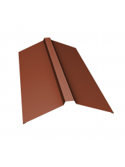 Планка конька прямоугольного 115x30x115 0,45 PE с пленкой RAL 8004 терракота (2м)