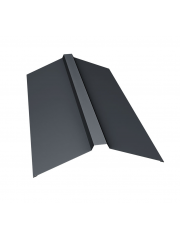 Планка конька прямоугольного 115х30х115 0,5 Satin с пленкой RAL 7024 мокрый асфальт (2м)