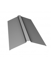 Планка конька прямоугольного 115x30x115 0,45 PE с пленкой RAL 7004 сигнальный серый (2м)