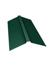 Планка конька прямоугольного 115х30х115 0,5 Satin с пленкой RAL 6005 зеленый мох (2м)