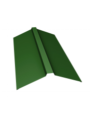 Планка конька прямоугольного 115x30x115 0,45 PE с пленкой RAL 6002 лиственно-зеленый (2м)