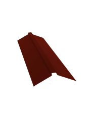 Планка конька прямоугольного 115x30x115 0,45 PE с пленкой RAL 3009 оксидно-красный (2м)