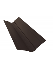 Планка ендовы верхней фигурной 100x100 0,5 Satin с пленкой RR 32 темно-коричневый (2м)