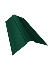 Планка конька фигурного 150x150 0,5 Satin с пленкой RAL 6005 зеленый мох (2м)