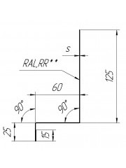 Планка для бокового примыкания для SMART Фальц Pro 125х60 CORUNDUM50 матовый RAL 7024 - графитовый