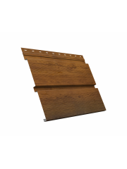 Софит металлический Квадро брус с перфорацией 0,45 Print Elite с пленкой Golden Wood TwinColor