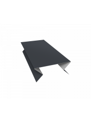 Планка угла внешнего составная нижняя 0,5 Satin с пленкой RAL 7024 мокрый асфальт (2м)