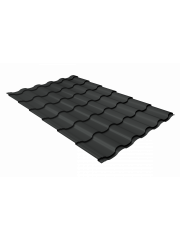 Металлочерепица Кредо (Kredo) v01 0,5 PurPro Matt 275 RAL 7016 антрацитово-серый